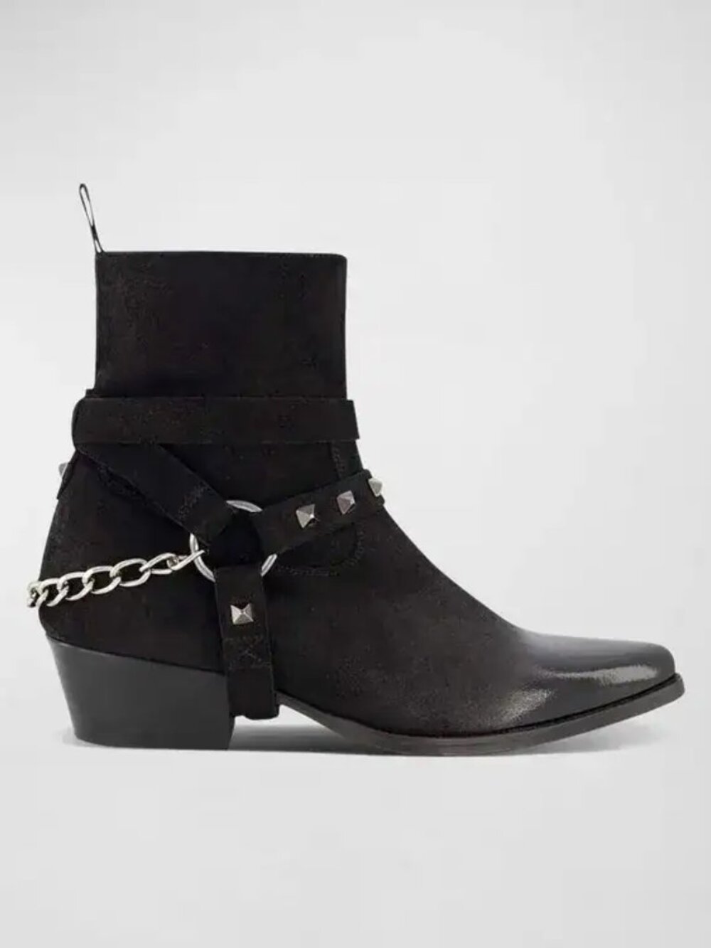 Karl Lagerfeld Paris Men's Suede Harness Chain Boots. US 10